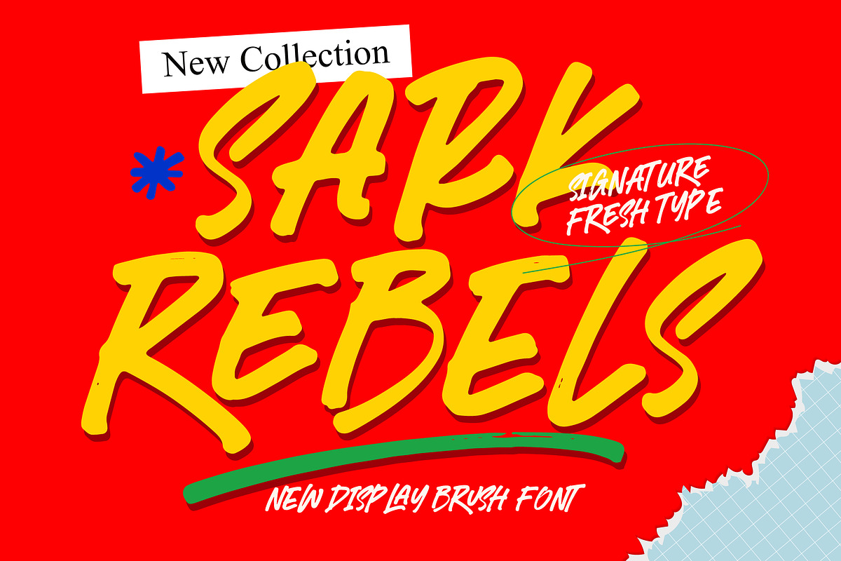 Sark Rebels Display Brush Font, a Script Font by Letterena Studios Script (Photo 1 of 10)