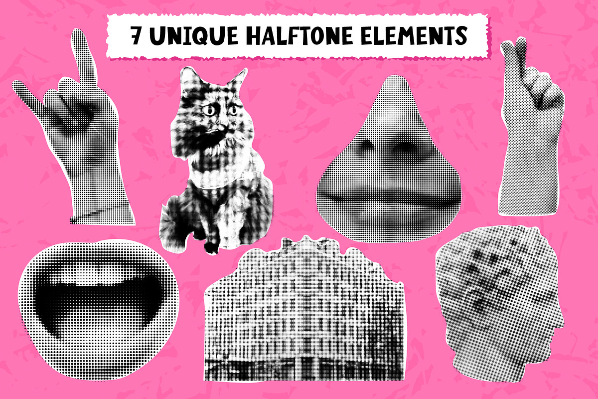 Halftone Mixed Media Collage Kit, an Object Graphic by Le.nart (Photo 2 of 7)