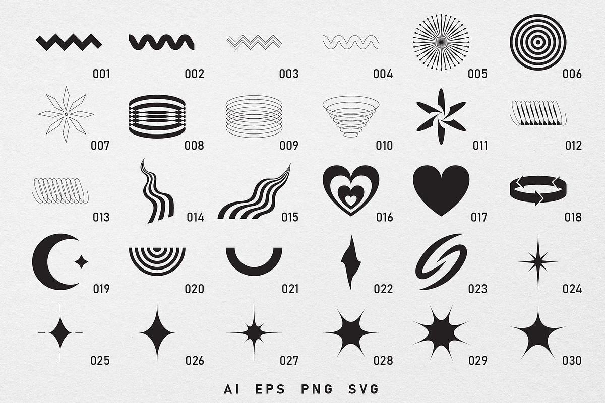 128 abstract Y2K vector shapes, an Object Graphic by Valeria Soloveva (Photo 2 of 6)