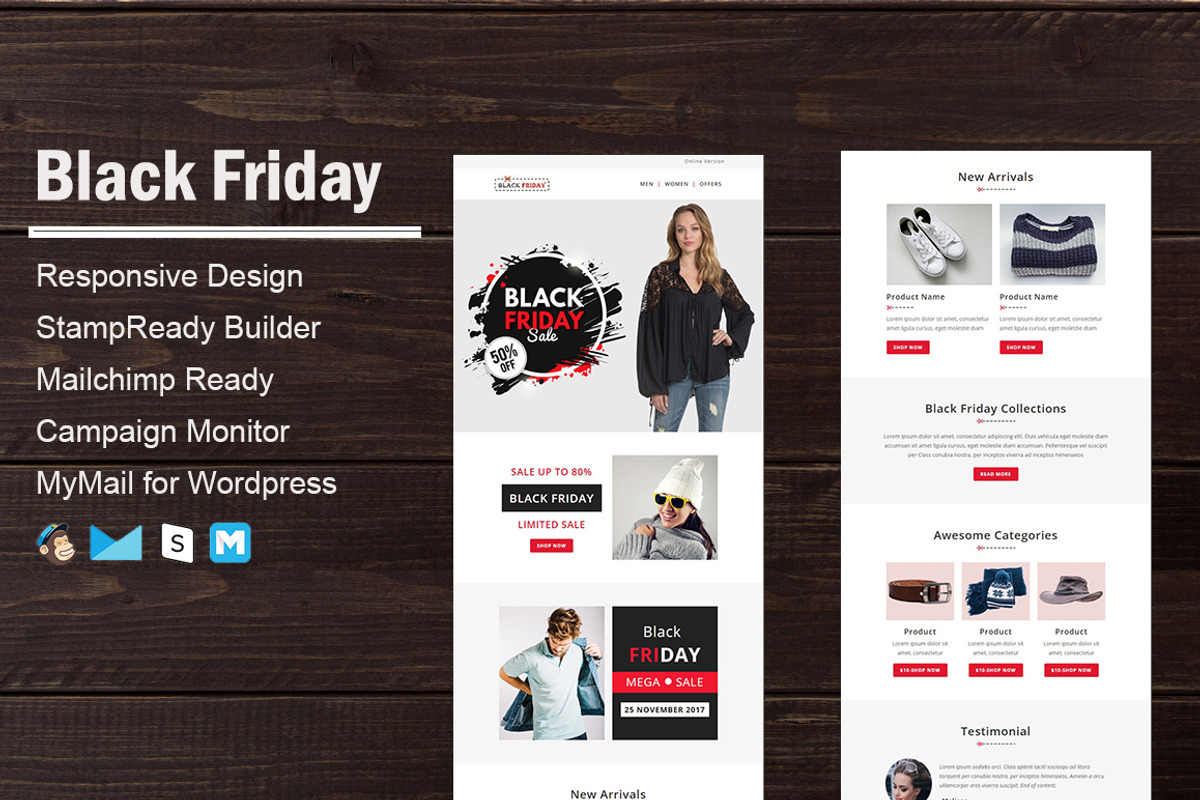 Black Friday - Email Template, an Email Template by FourDinos (Photo 1 of 3)