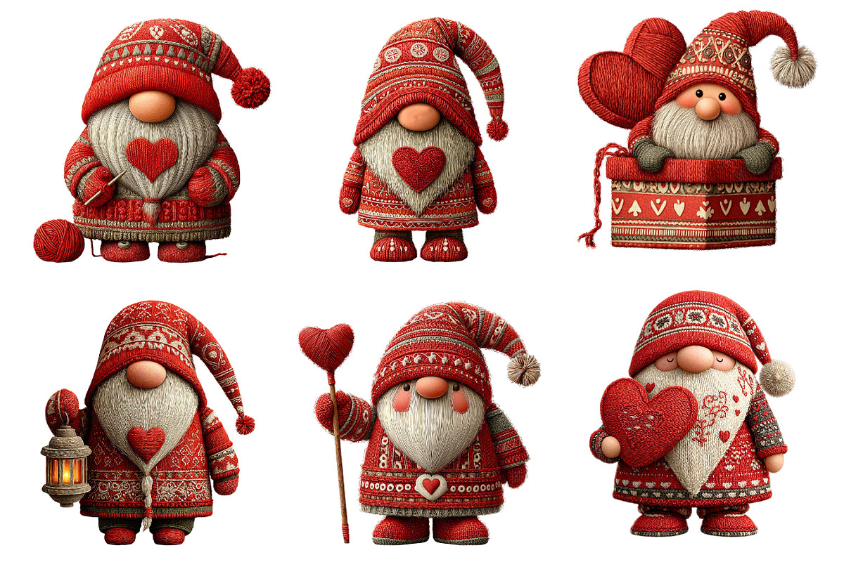 Valentine's Gnome Sublimation Clipar, an Illustration by Dream Creation (Photo 3 of 6)