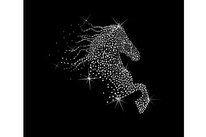 Constellation Horse. hand drawn. Not, an Animal Illustration by Nenahliadava Design