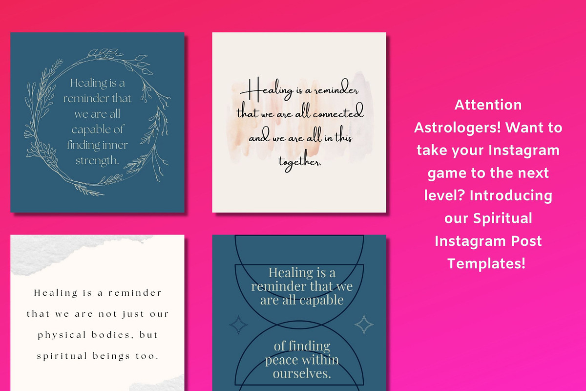 Spiritual Healing Social Media Posts, a Social Media Template by Chantelle T Illustrations (Photo 3 of 7)