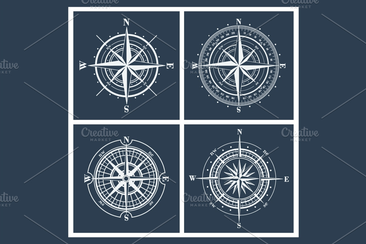 Compass Rose Vector Huge Set, an Object Illustration by MSA-Graphics