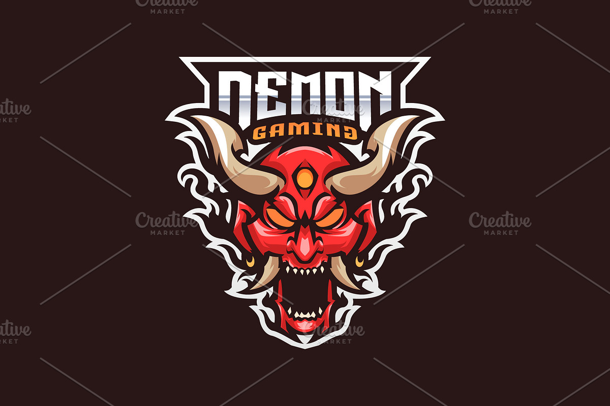 Demon Mascot Esport Logo, a Branding & Logo Template by prps.std (Photo 2 of 3)
