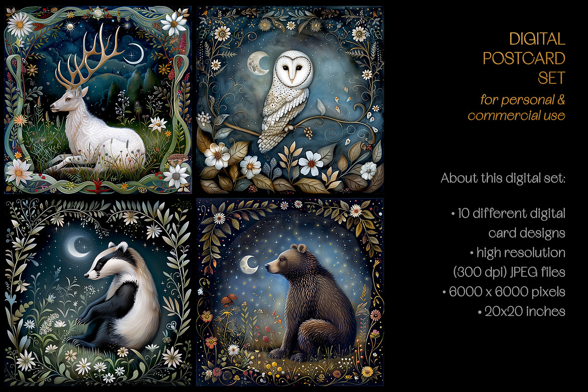 Animals Of The Magic Woodlands Cards, an Animal Illustration by The Dutch Lady Designs (Photo 4 of 5)
