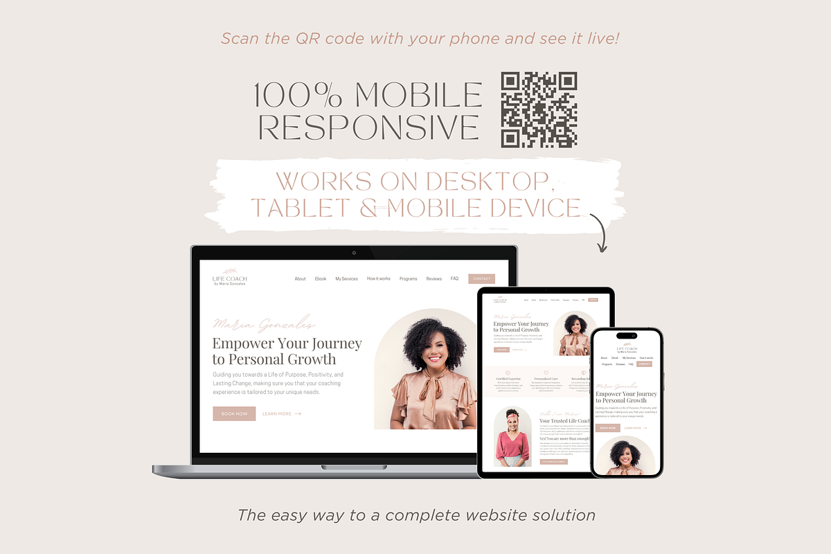 Coaching Website Template for Canva, a Landing Page Template by vectorocean (Photo 4 of 11)