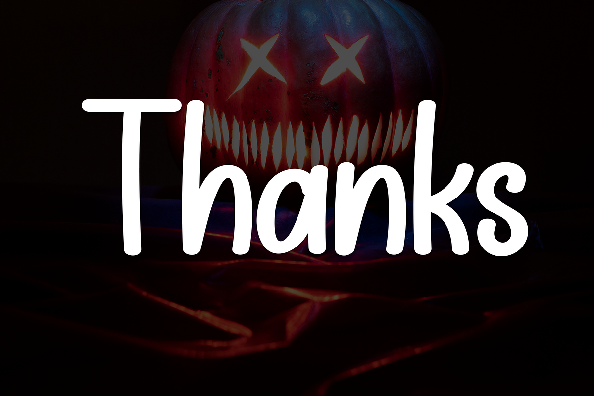 Spooky Monster | Script Font, a Script Font by Scratchones (Photo 8 of 8)