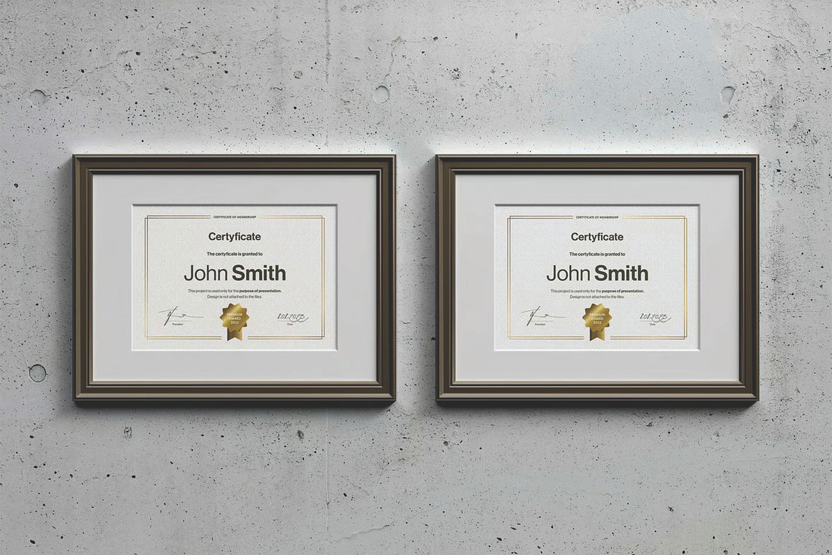 A4 Passe Partout Certificate Mockup, an Advertising Mockup by DesignRushMarket (Photo 4 of 13)
