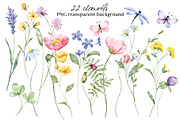 Wild flowers, butterflies, dragonfly, a Decorative Illustration by Larisa Maslova (Thumbnail 2 of 9)