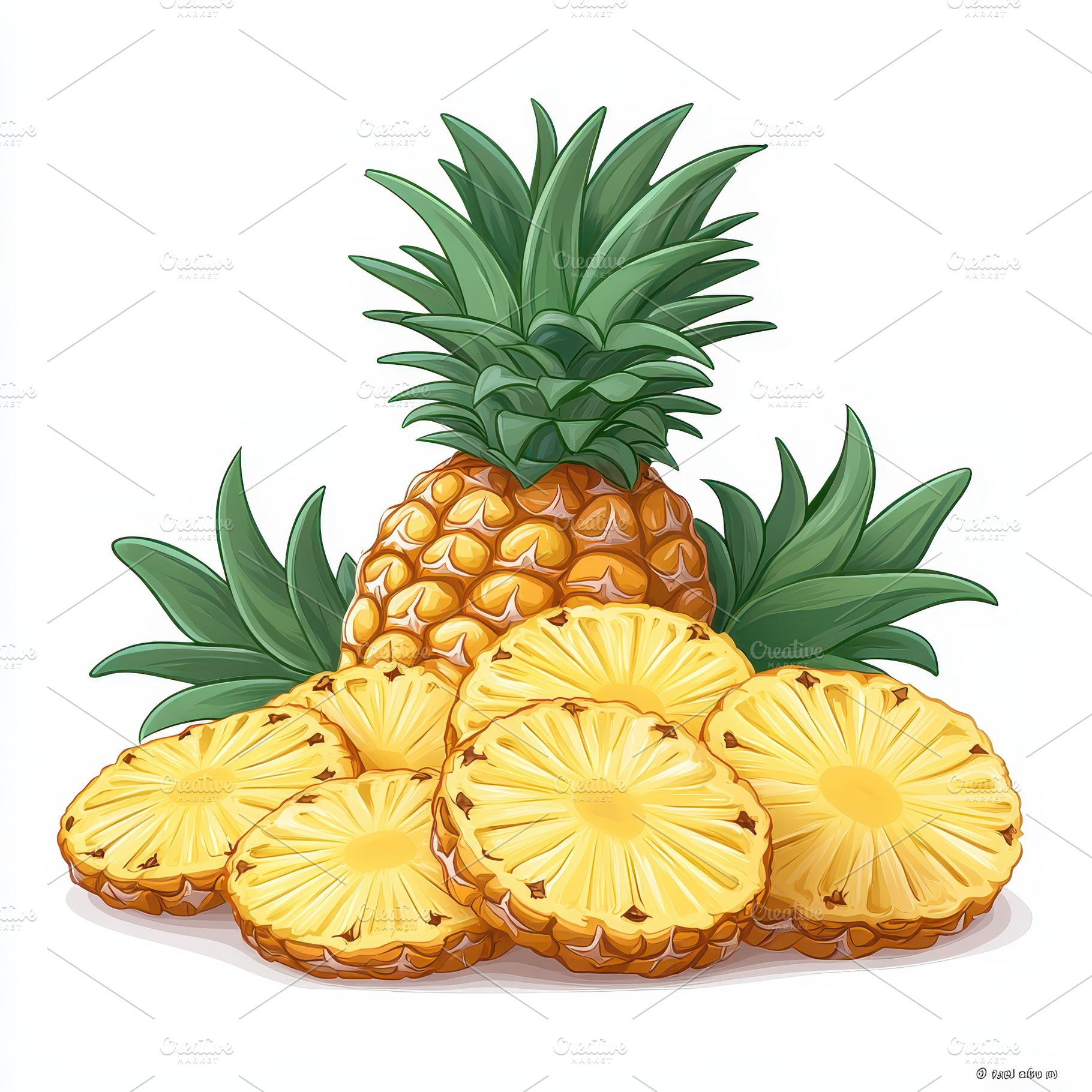 Whole pineapple and sliced pineapple, a Food & Drink Photo by Pixeness Studio