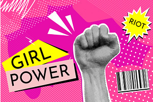 Feminism hand collage. Women riot, a Person Illustration by Stock-Smart-Start