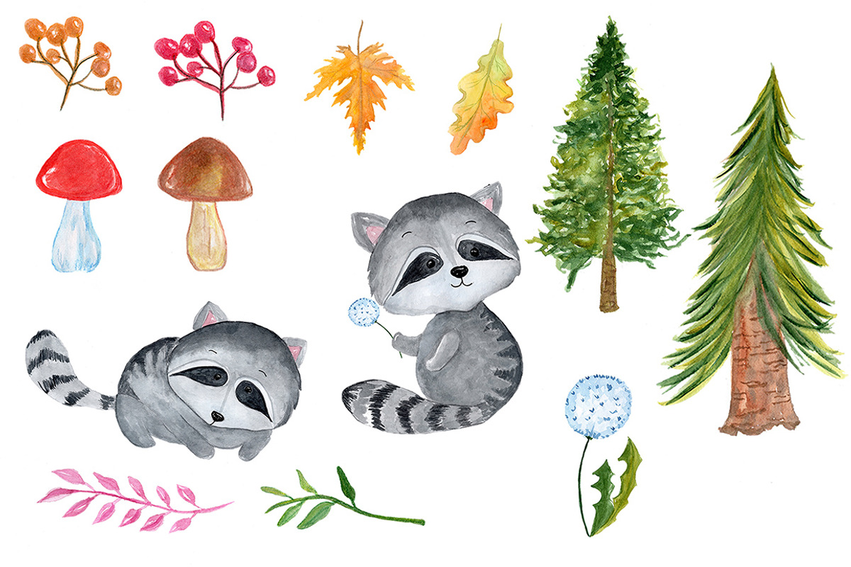 Watercolour forest animals clipart, an Animal Illustration by vivastarkids (Photo 3 of 3)