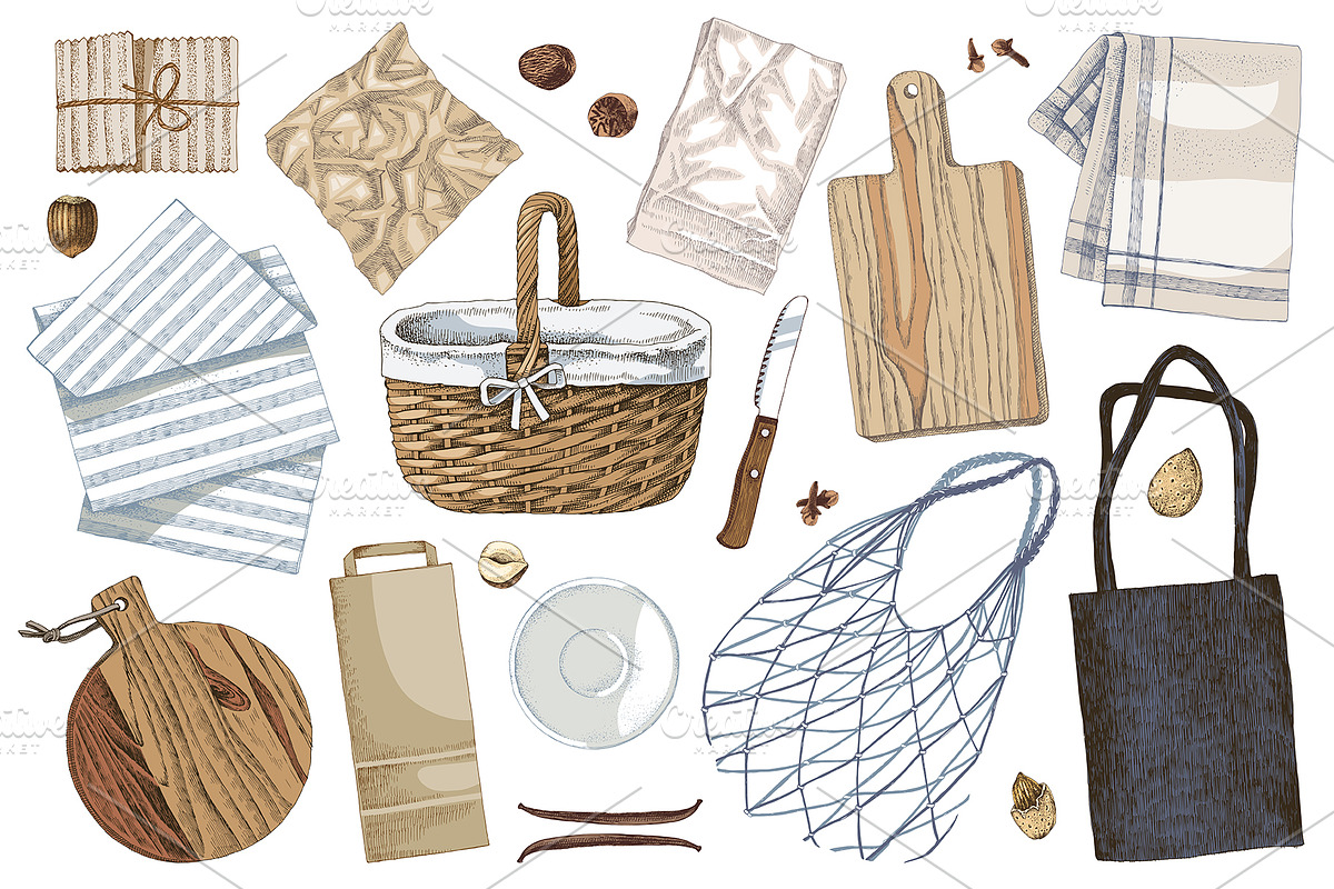 Local bakery. Types of bread., a Food Illustration by handsketched (Photo 5 of 15)