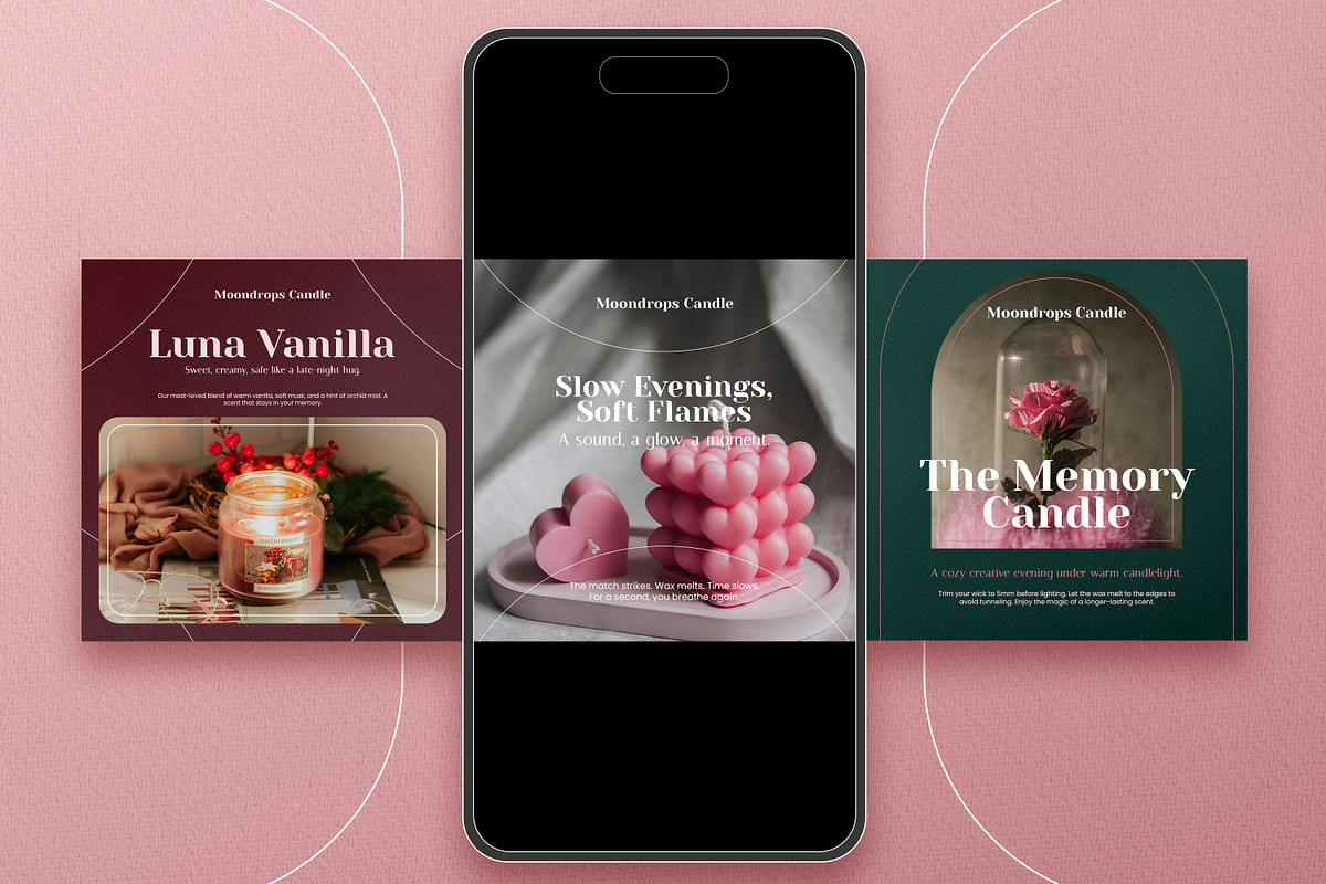 Moondrops – Scented Candle IG Kit, a Social Media Template by Nenjo Studio (Photo 2 of 5)