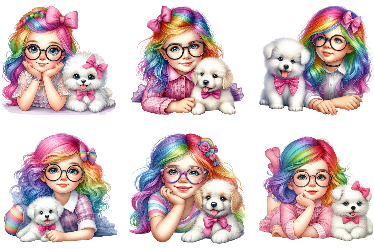Quirky Girl Clipart, Cute Whimsical, an Illustration by DreamArtGraphic (Photo 4 of 7)
