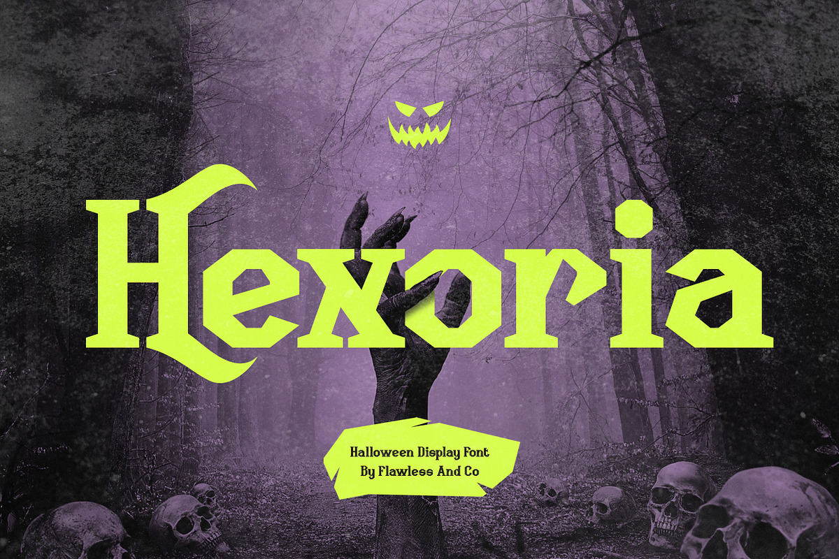 Hexoria - Halloween Display Font, a Serif Font by Flawless And Co (Photo 1 of 10)