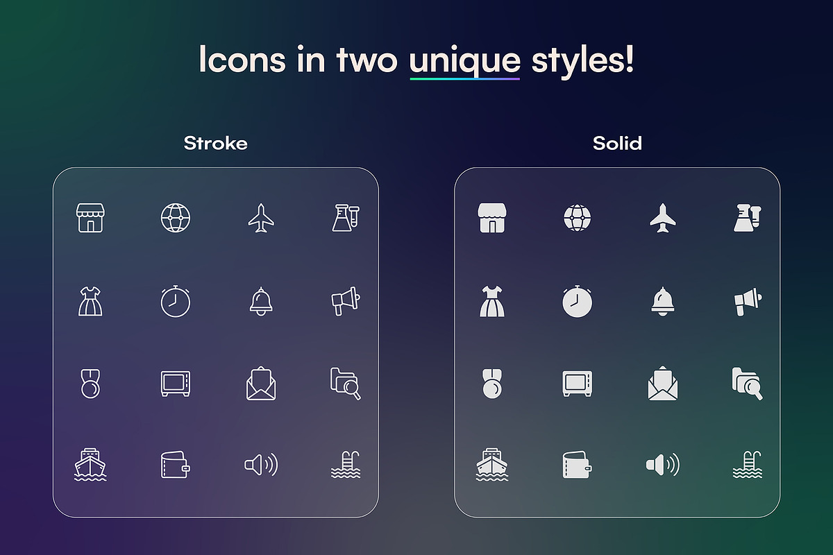 Premium Solid & Stroke Icons Bundle, a Solid Icon by graphypix (Photo 3 of 6)