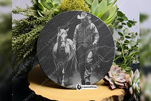 Cowboy Horse Western Rancher Barn