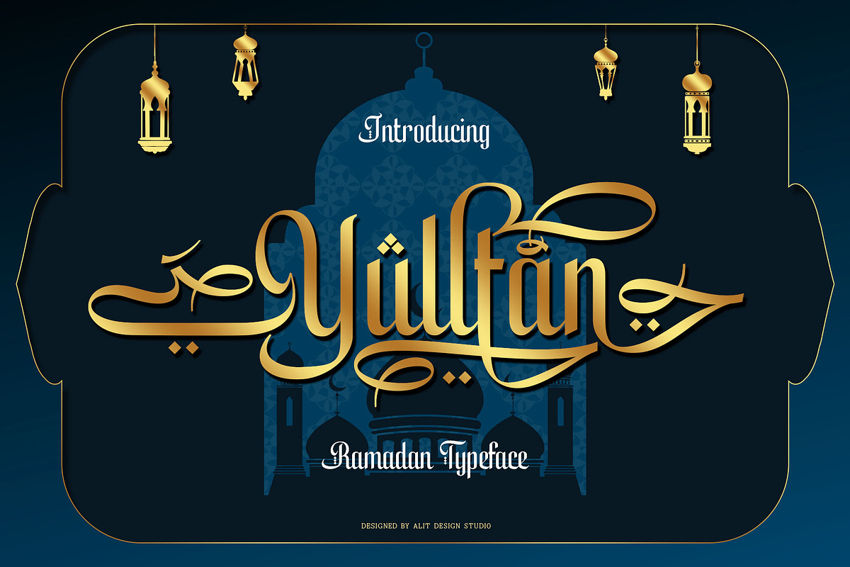 Yulltan Ramadan Typeface, a Sans Serif Font by alit design (Photo 1 of 19)