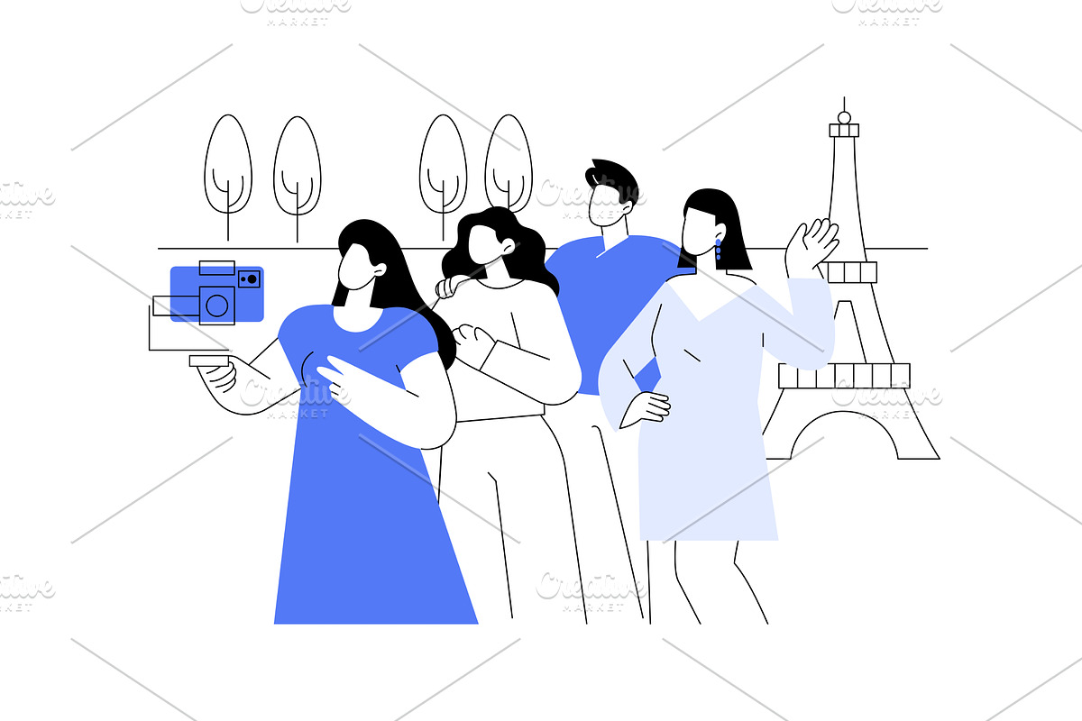 Free walking tour isolated cartoon, a Person Illustration by Visual Generation