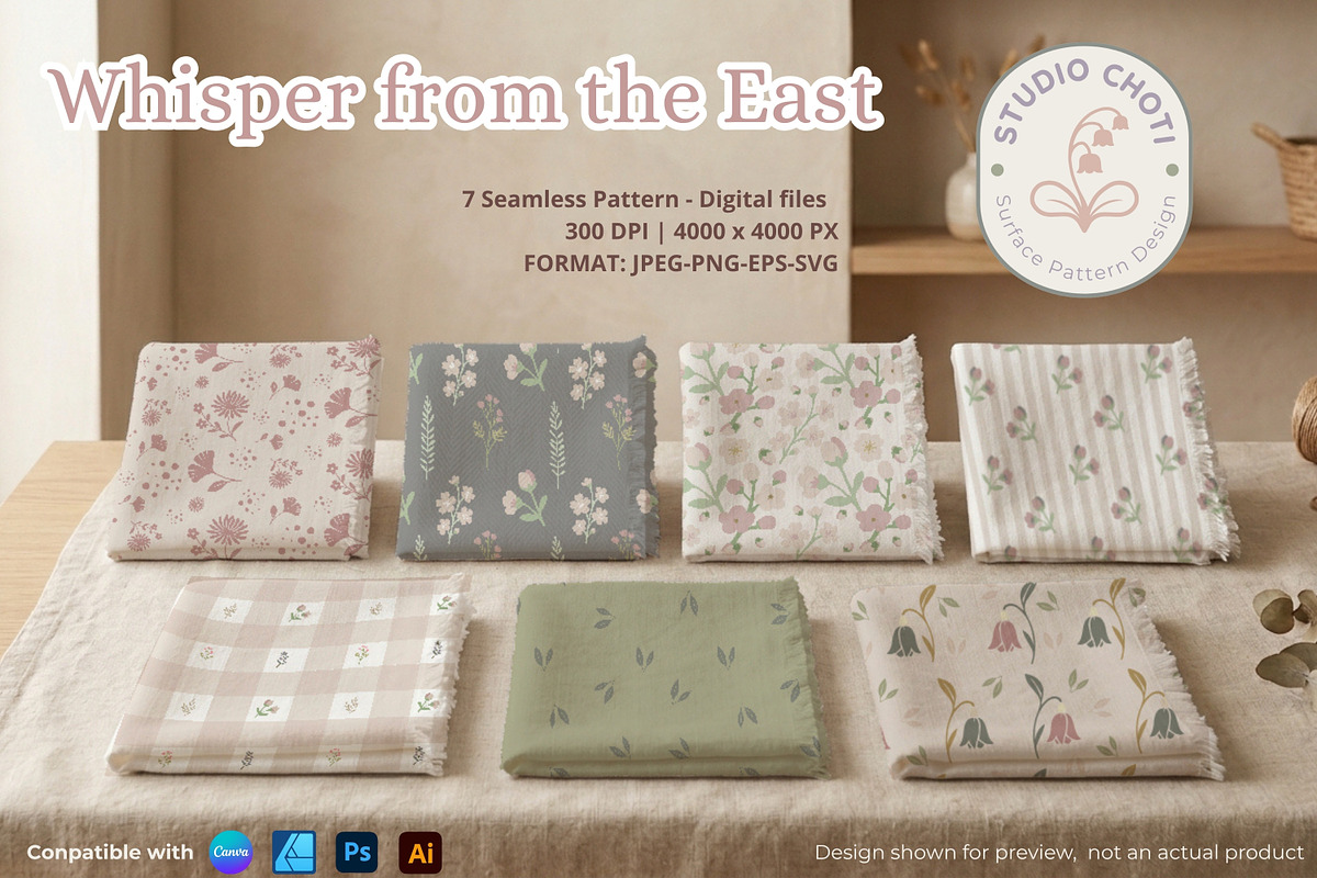 Whisper from the East- Pattern, a Pattern Graphic by STUDIO CHOTI (Photo 1 of 14)