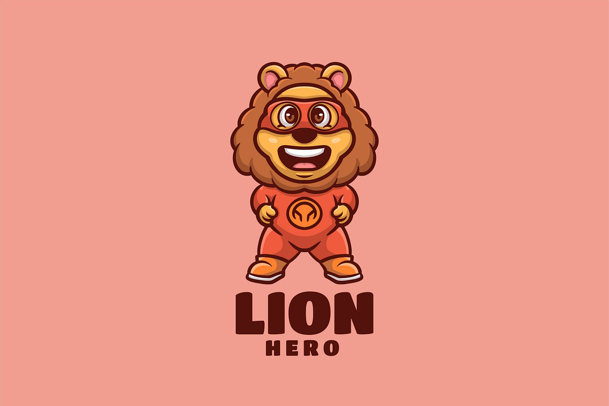 Lion Hero Cartoon Logo, a Branding & Logo Template by Gumrega Studio