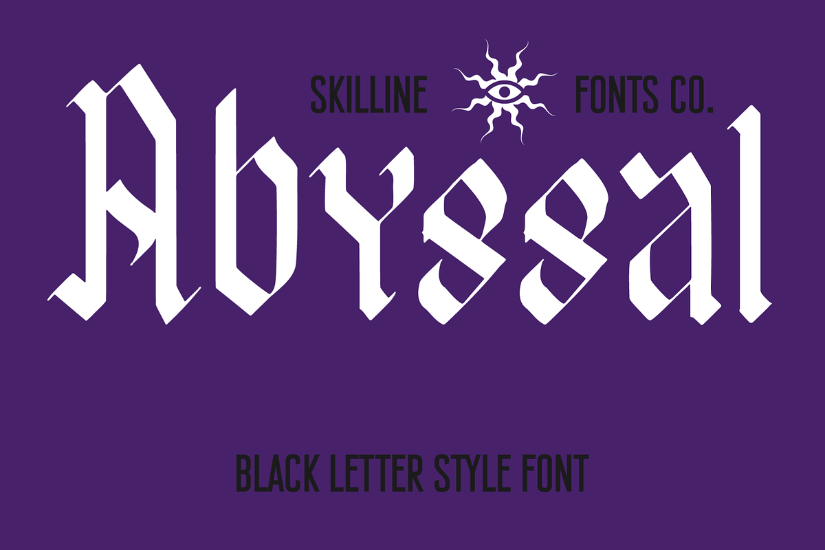 SFC Abyssal, a Blackletter Font by Skilline Supply Co. (Photo 1 of 5)