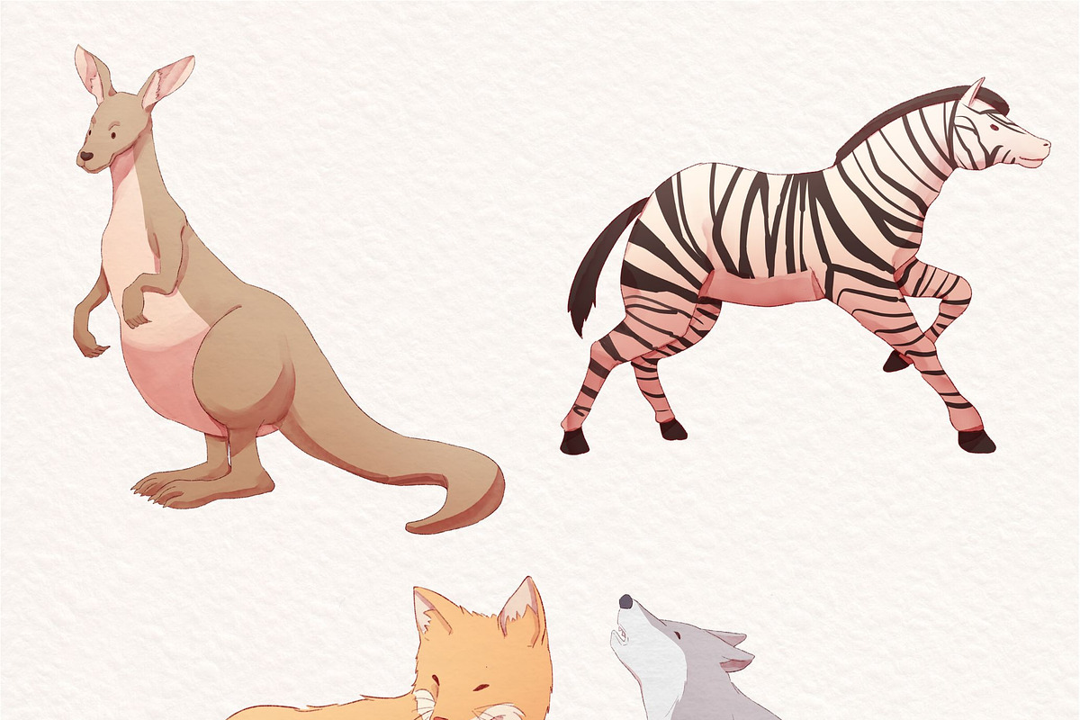 Watercolor Cute Animals Illustration, an Animal Illustration by ArtbyHien (Photo 8 of 13)