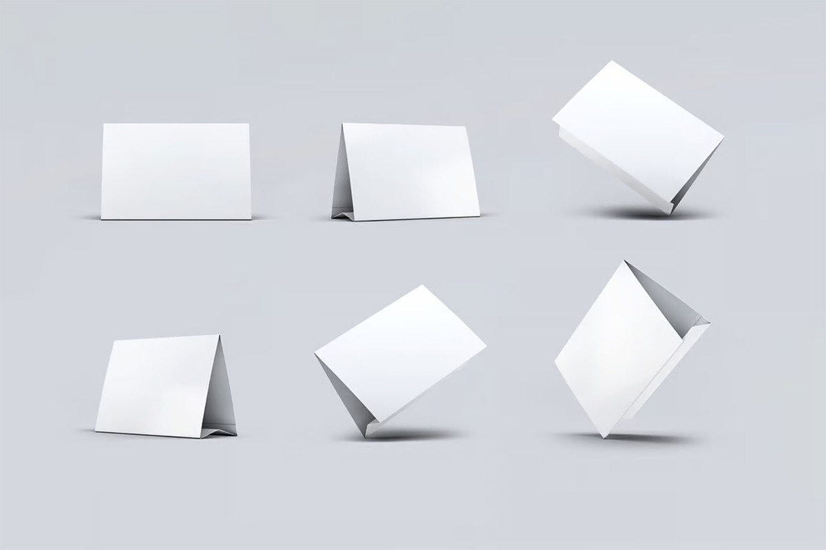 Table Tents Mock-Up, an Advertising Mockup by DesignRushMarket (Photo 2 of 6)