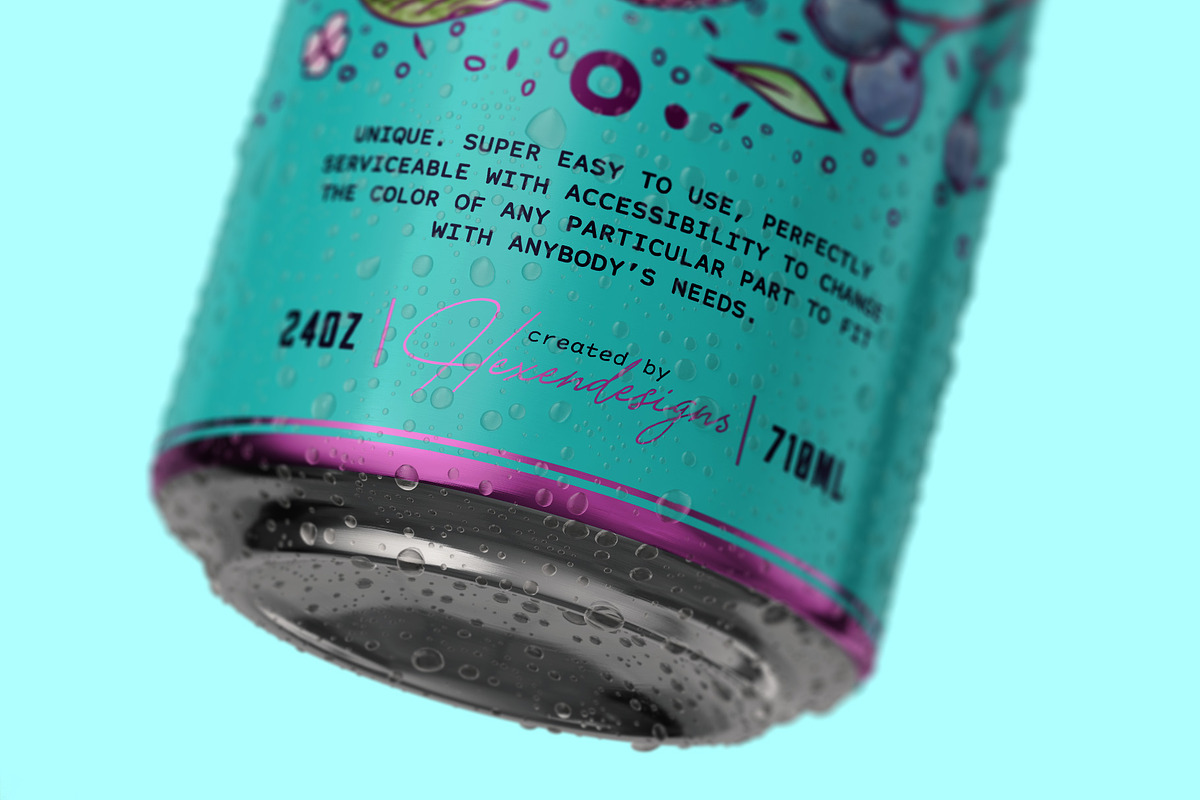 24oz-710ml Can Mockup, an Advertising Mockup by HexenDesigns (Photo 10 of 11)