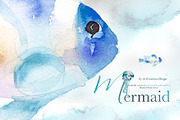 Hand-Painted Mermaid Clipart Set, a Person Illustration by ArtCreationsDesign (Thumbnail 20 of 24)