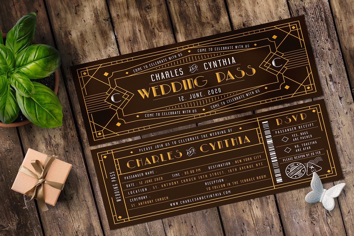 TICKET WEDDING INVITATION, an Invitation Template by Totem Invitation House (Photo 2 of 4)