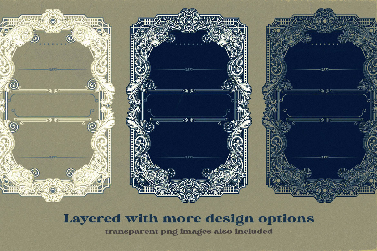 10 Frames Vol.8 - Victorian Ornament, a Background Graphic by Cruzine (Photo 5 of 8)