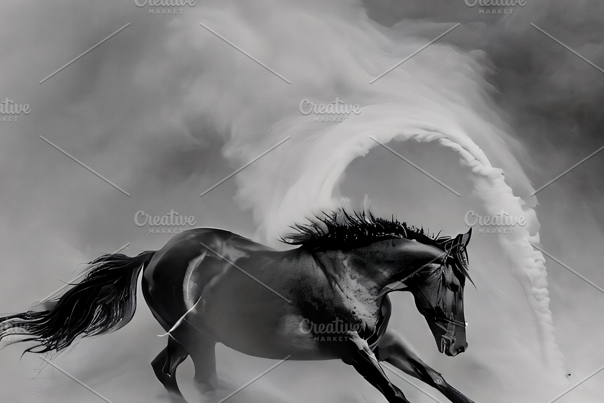 Dreamy Monochrome Horse Artworks, an Animal Illustration by ETARA by Mea Hau (Photo 4 of 5)