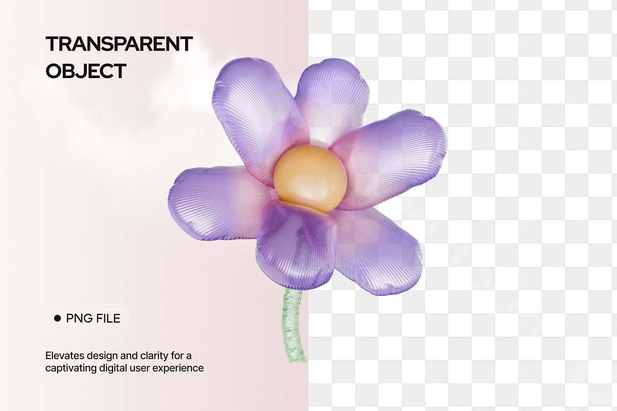 3D Plastic Flowers Illustration, an Object Graphic by Illustrava (Photo 2 of 7)