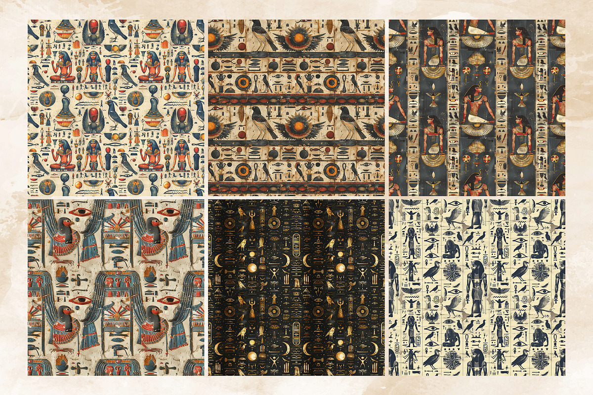 Egyptian Seamless Digital Papers, a Pattern Graphic by Gonez Studio (Photo 5 of 8)