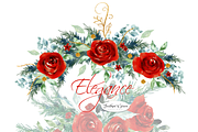 Watercolor Red Flowers - Christmas, an Illustration by Feather Grace Designs (Thumbnail 4 of 12)
