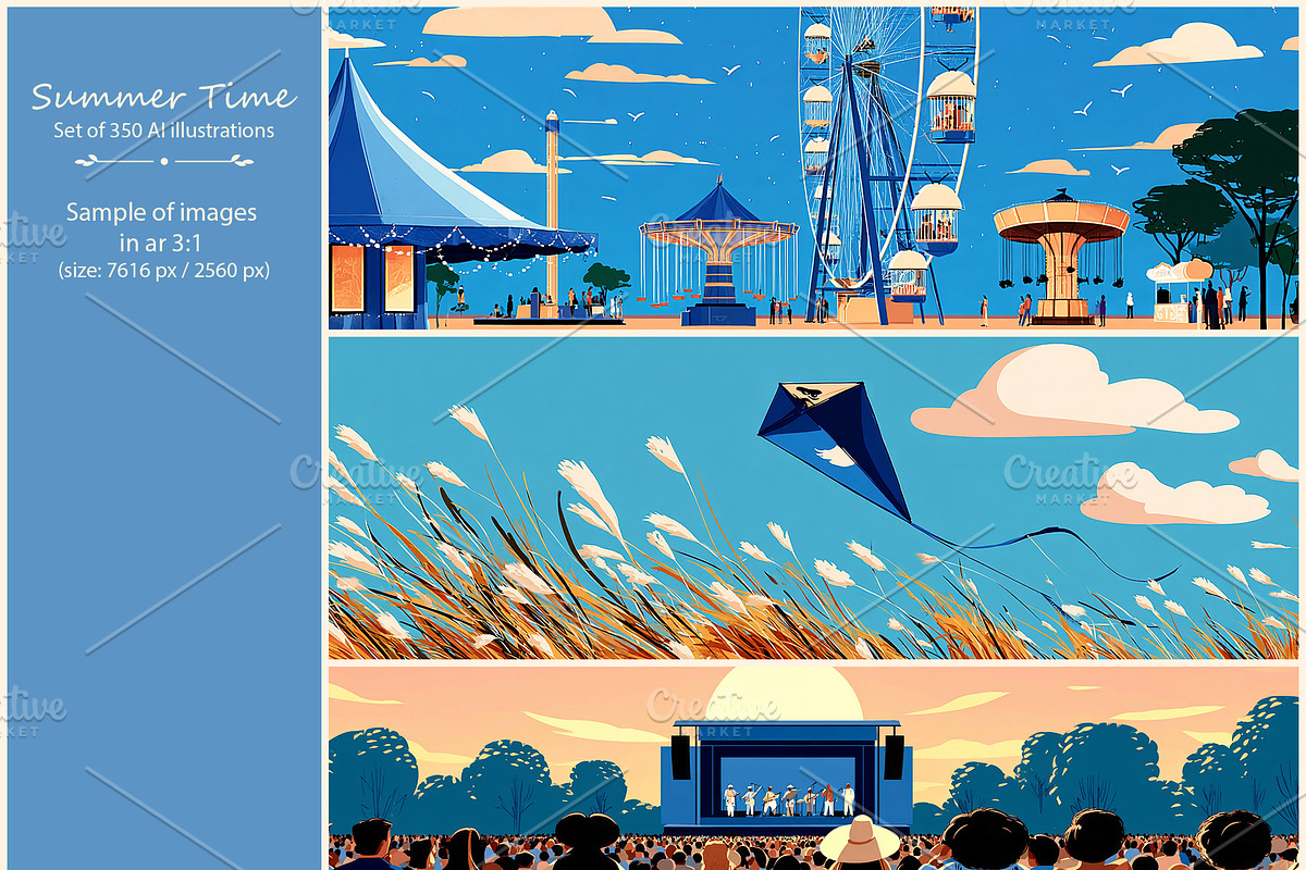 Summer- 350 AI illustrations, a Seasonal Illustration by Pundateam (Photo 2 of 9)