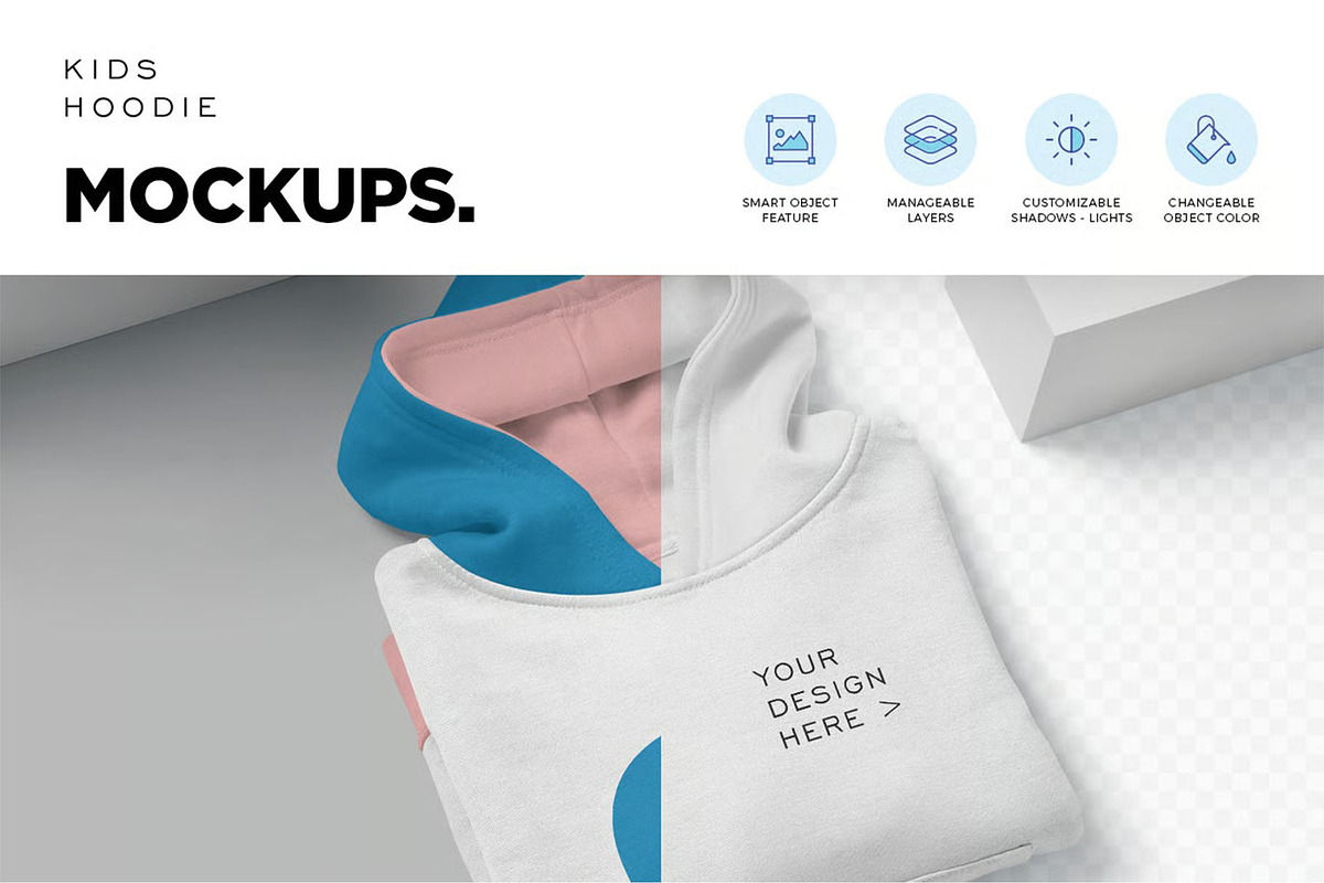 Kids Hoodie Mockups, a Hoody Mockup by megostudi0 (Photo 2 of 6)