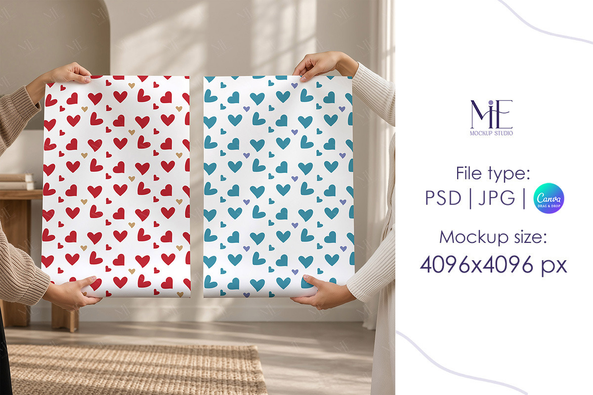 Gift Wrapping Paper Mockup Wallpaper, a Packaging Mockup by Mie Mockup Studio (Photo 8 of 8)