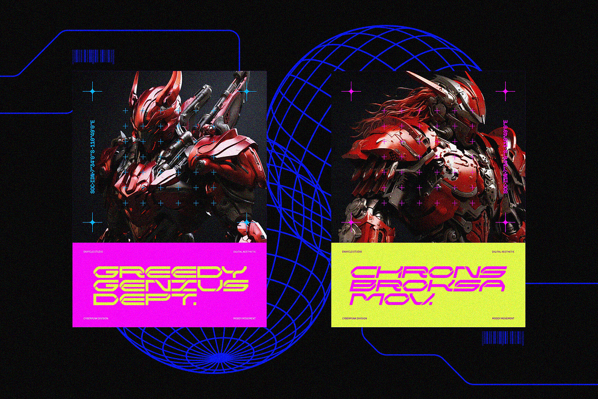 NCL KEMGOR - Cyberpunk Font, a Sans Serif Font by Enxyclo Studio (Photo 3 of 11)
