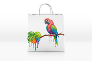 Colorful Tropical Parrots Clipart, an Object Graphic by GraphicRedStudio (Thumbnail 7 of 9)