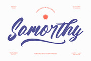 Samorthy Handwritten Brush Font, a Script Font by stylishtype.co (Thumbnail 1 of 10)
