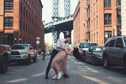 Young couple dancing in Brooklyn