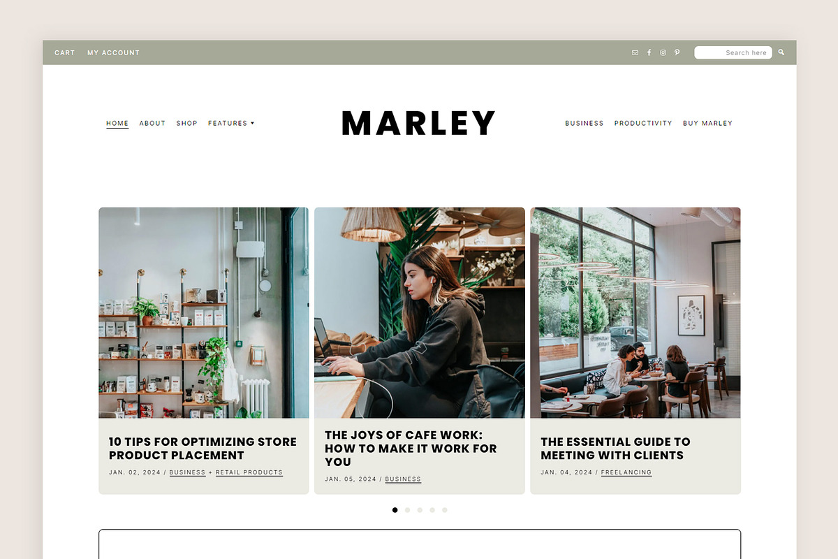 Marley Theme • Genesis Child Theme, a WordPress Template by Code + Coconut (Photo 1 of 8)