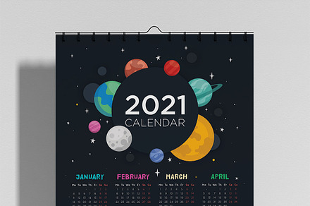 Space Wall Poster 2021 Calendar