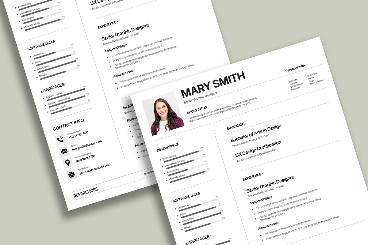 Resume Duo Pack, a Resume Template by Templeste (Photo 3 of 7)