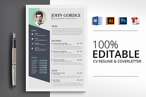 Stylish CV Word Resume Template