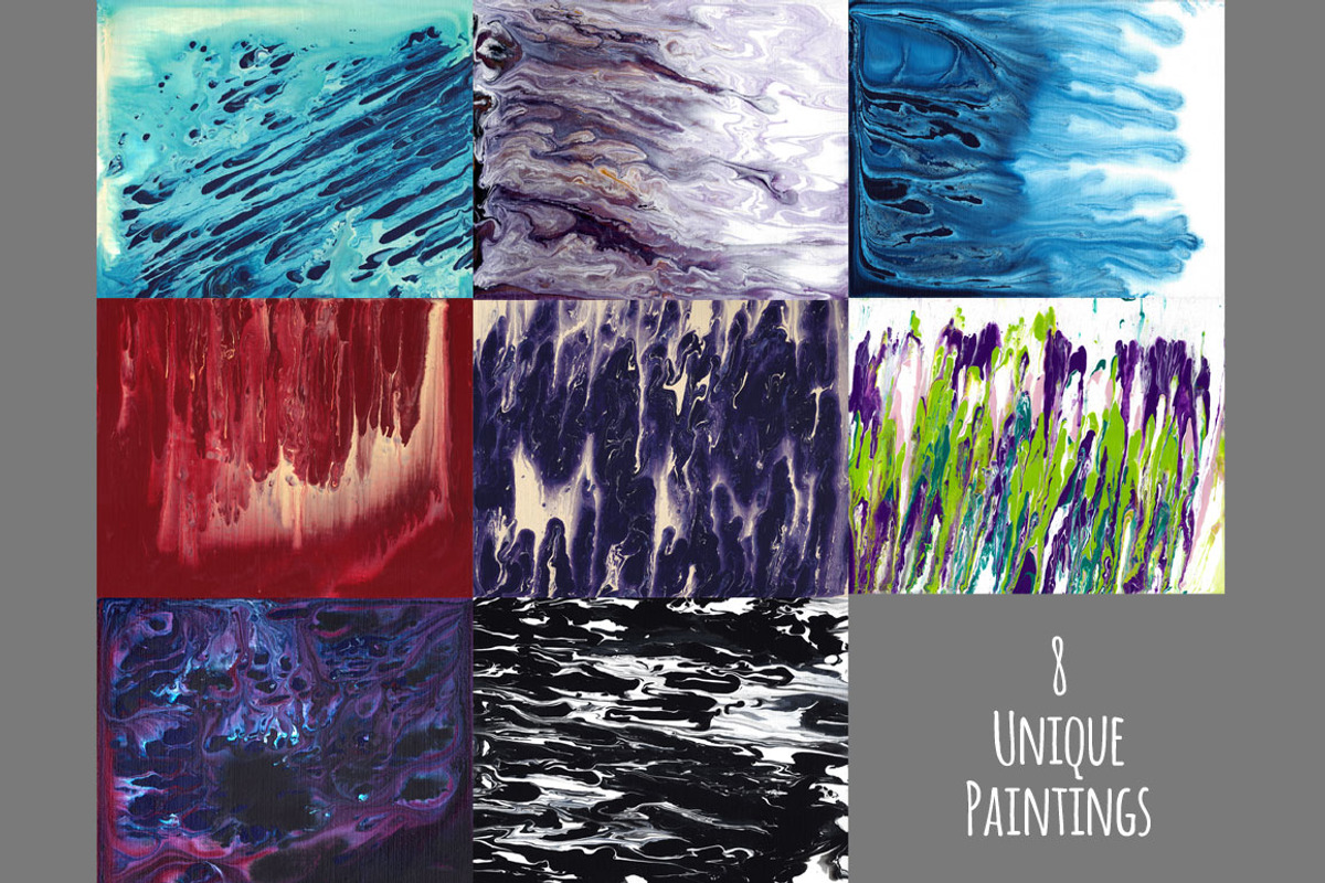 Fluid Painting Background Set, a Texture Graphic by Transfuchsian (Photo 2 of 4)
